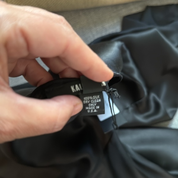 NWT Kal Rieman size large silk v neck tunic blouse with pleat hem - Picture 6 of 7